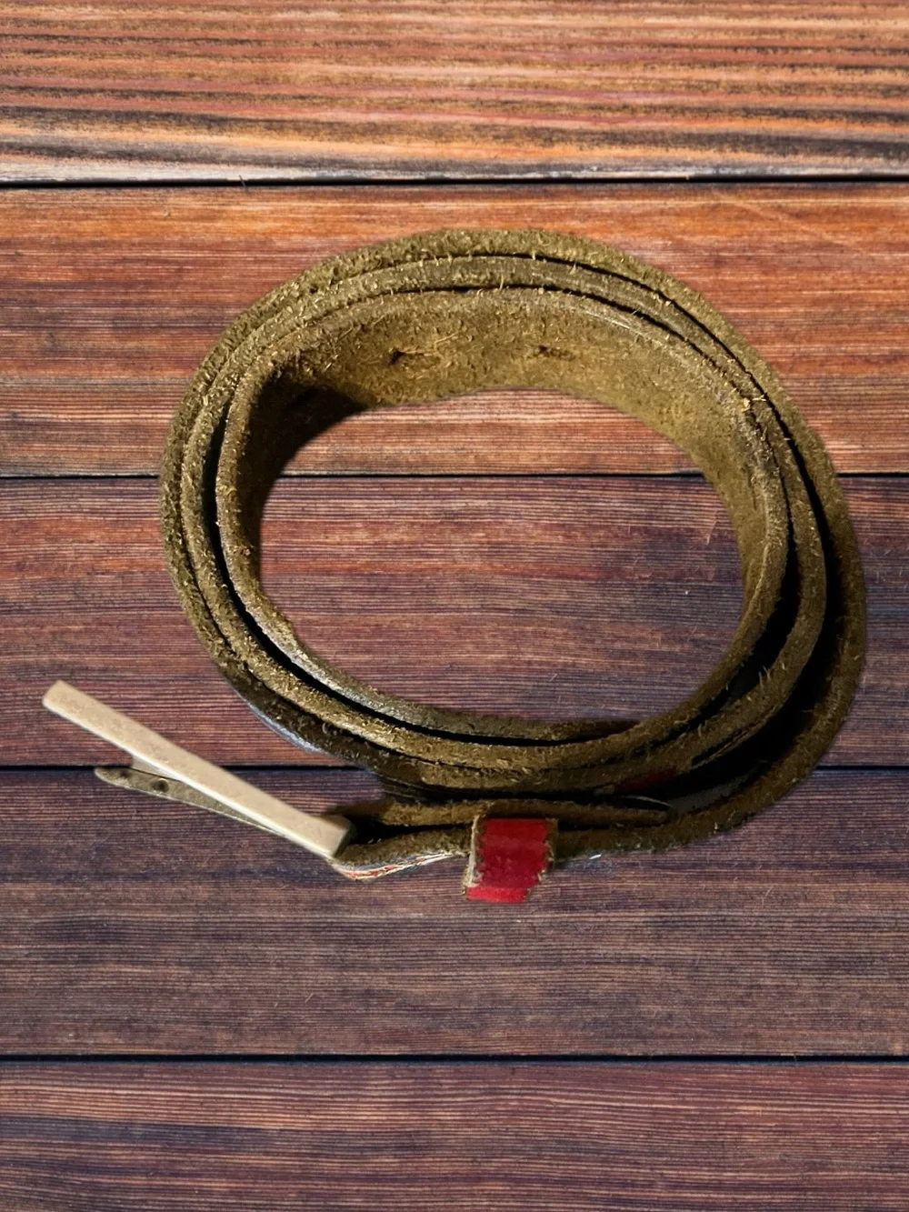 Distressed Union Jack Leather Belt 36”